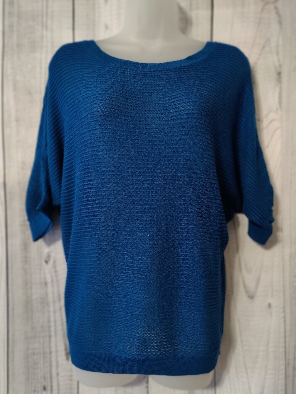 Express Teal Blue Open-Knit Dolman Sweater Top